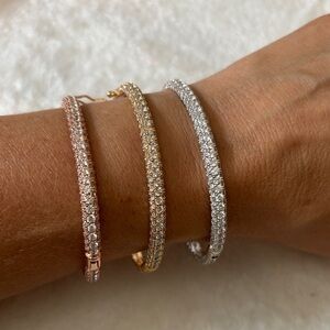 NEW 7” AAA CZ Iced Out Bangle 18k Gold Filled